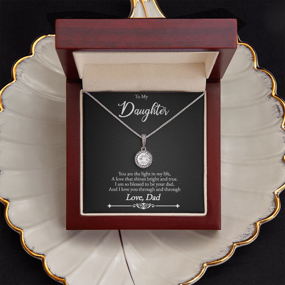 Father to Daughter White Gold Cubic Zirconia Eternal Hope Necklace