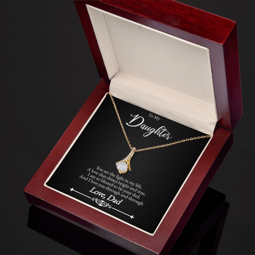 Father to Daughter Alluring Beauty Gold or Silver Necklace