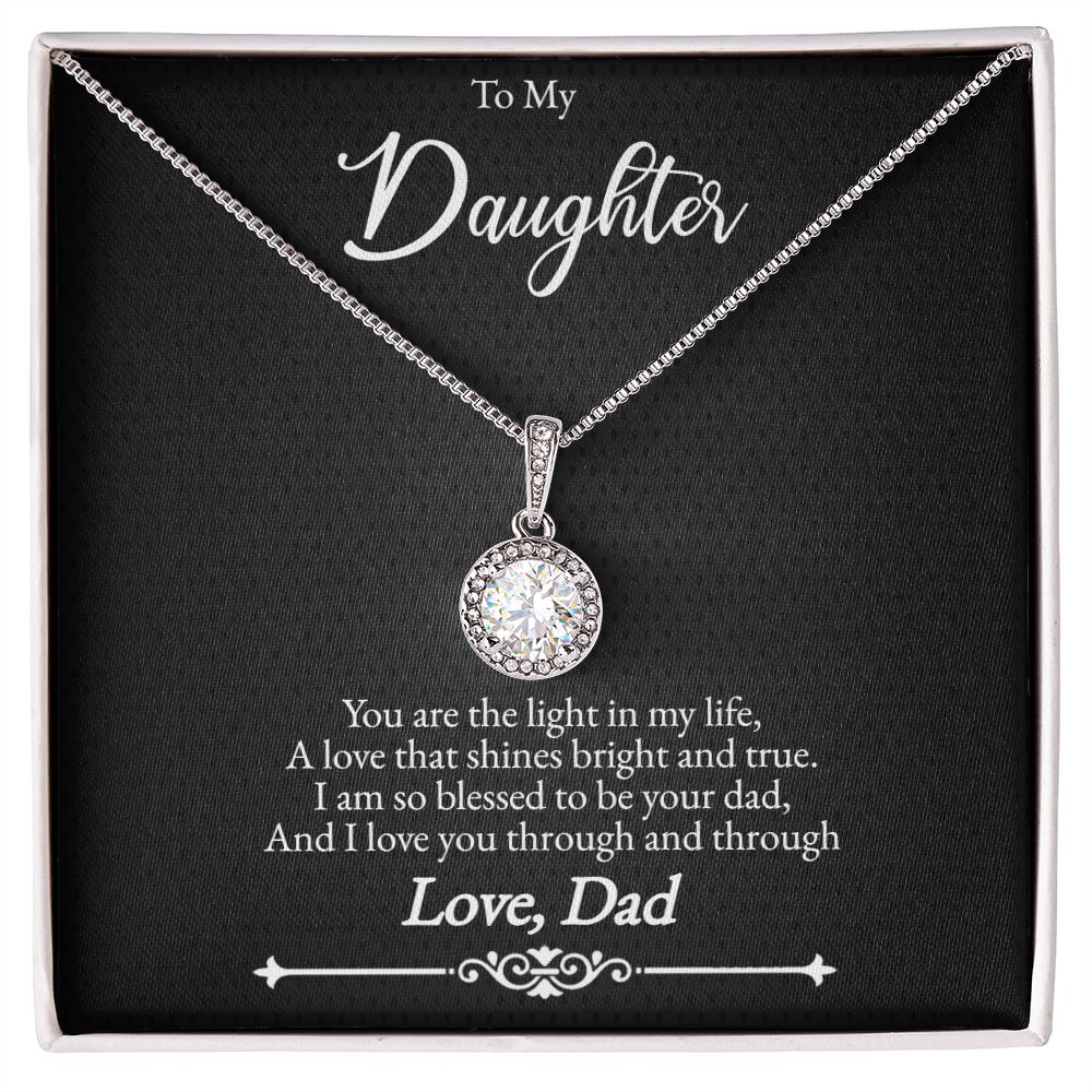 Father to Daughter White Gold Cubic Zirconia Eternal Hope Necklace