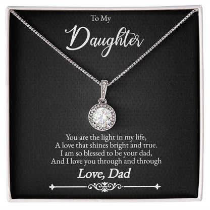 Father to Daughter White Gold Cubic Zirconia Eternal Hope Necklace