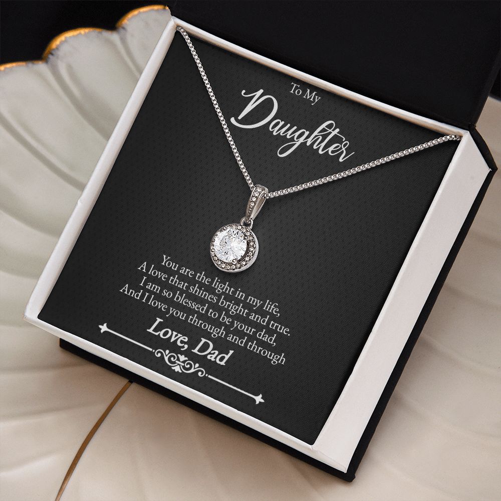 Father to Daughter White Gold Cubic Zirconia Eternal Hope Necklace