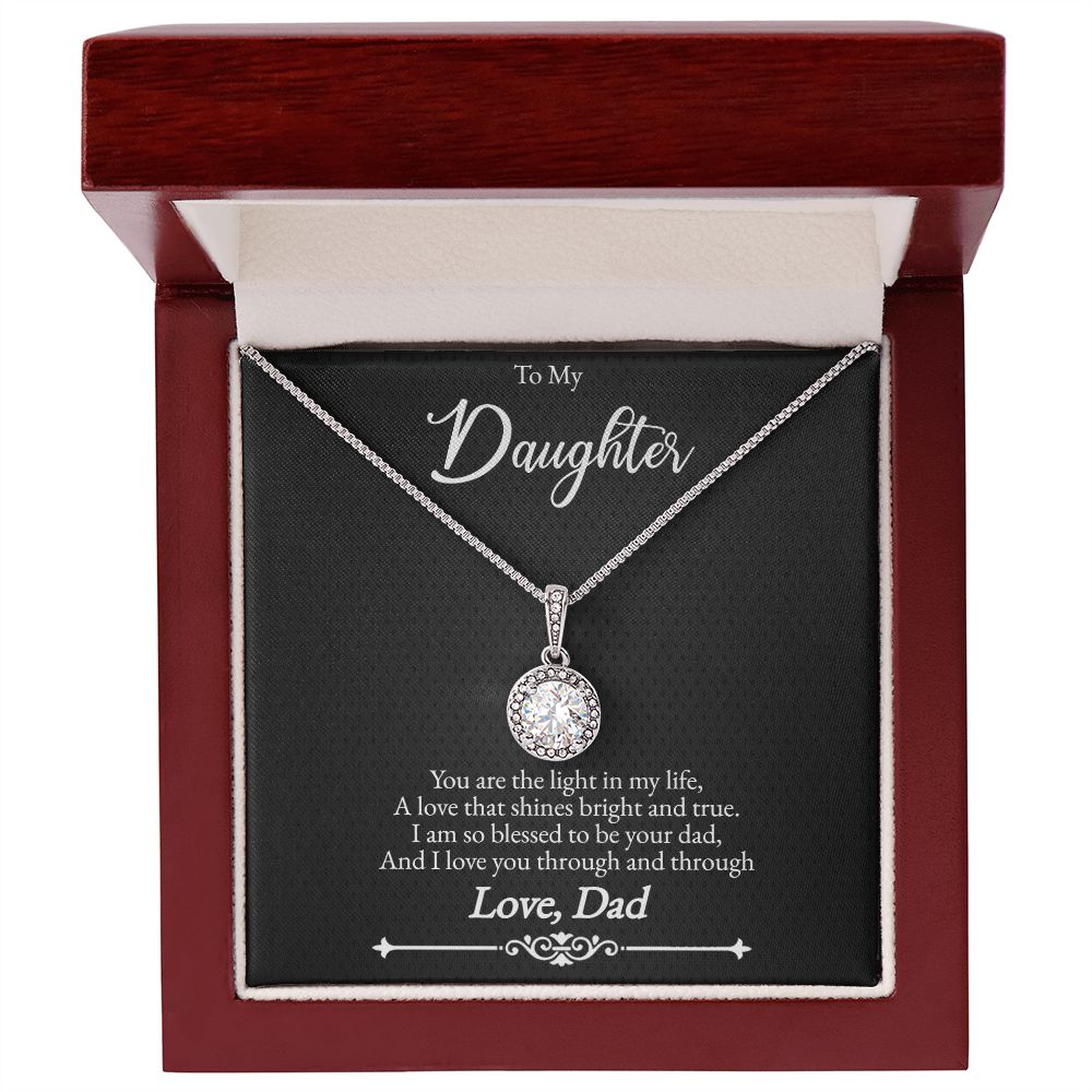 Father to Daughter White Gold Cubic Zirconia Eternal Hope Necklace
