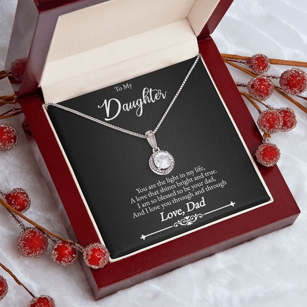 Father to Daughter White Gold Cubic Zirconia Eternal Hope Necklace